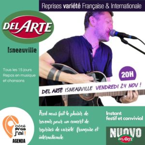Del Arte concert de reprises de variété française et internationale le nov.