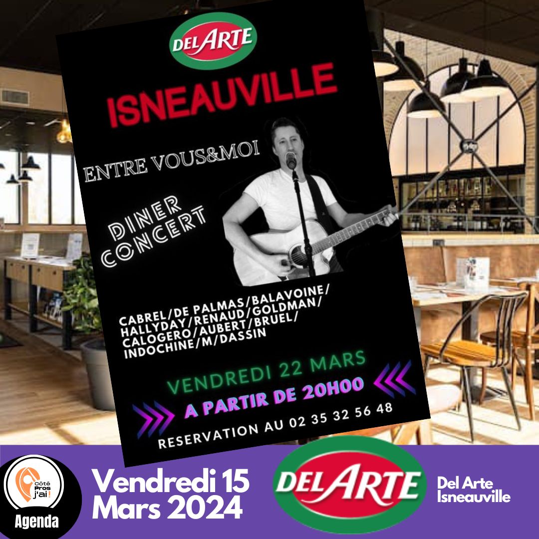 Diner concert mars chez Del Arte Isneauville