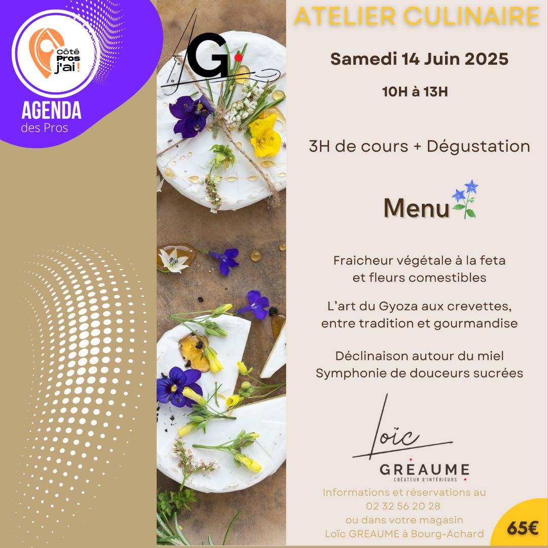 atelier culinaire samedi juin