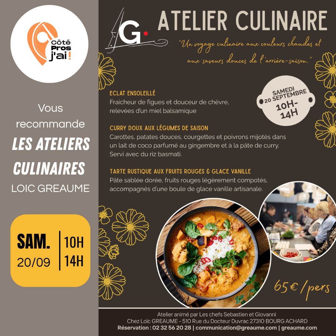 Atelier culinaire Loic Greaume sept