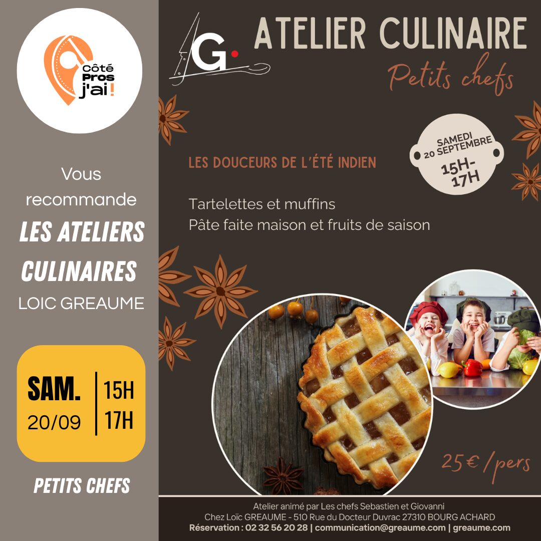 Atelier culinaire dessert Loic Greaume sept