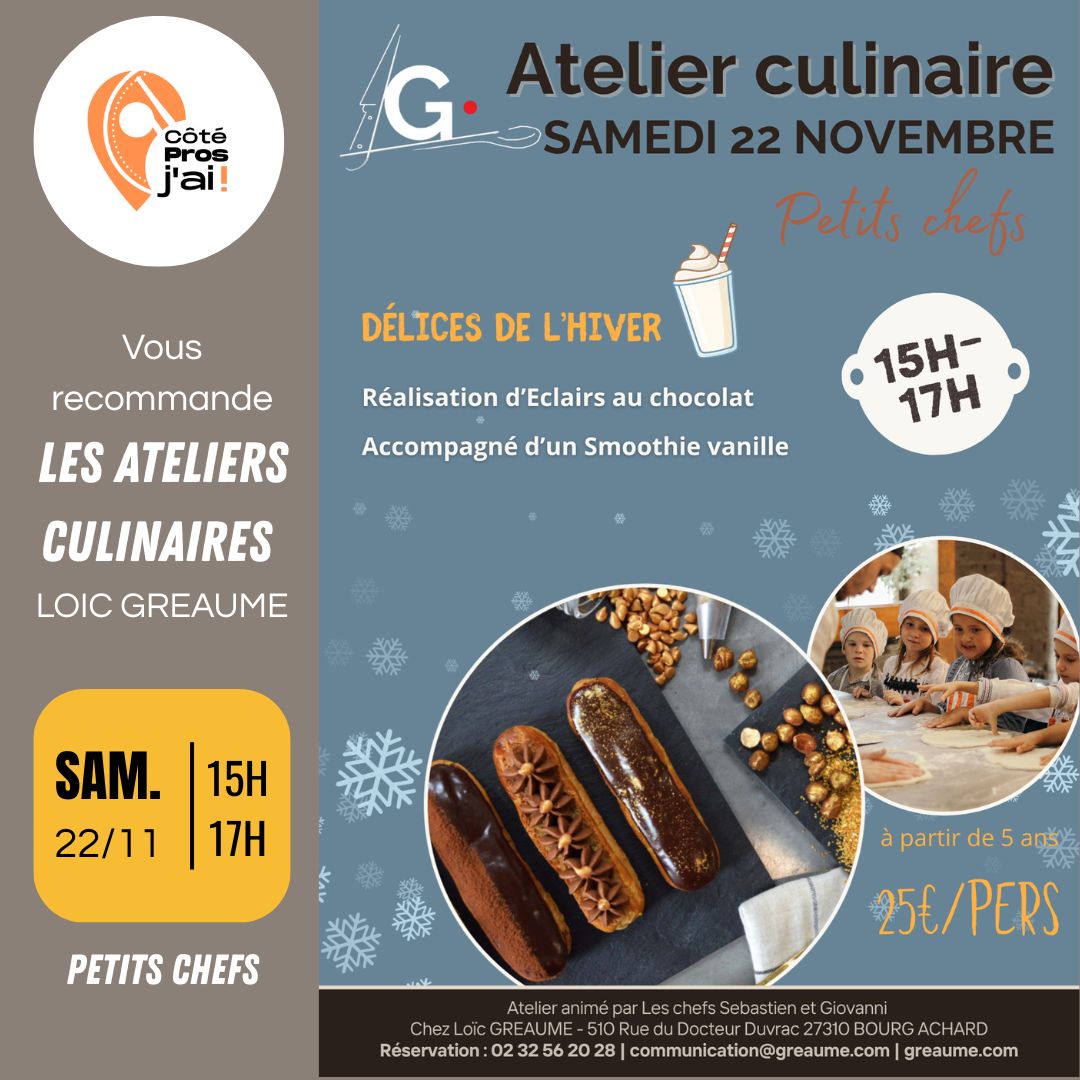 Atelier culinaire dessert Loic Greaume